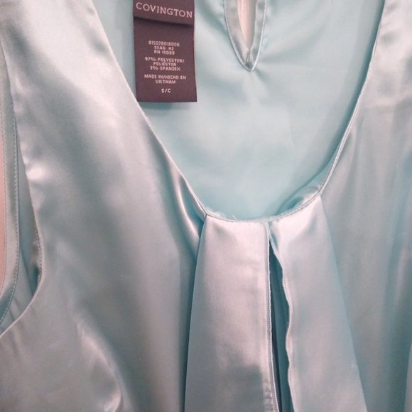 Aqua-Colored Covington Blouse, Sleeveless - Picture 2 of 9